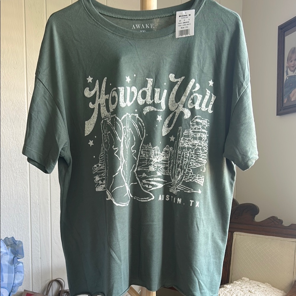 Awake Olive 'Howdy Y'all' Graphic Tee